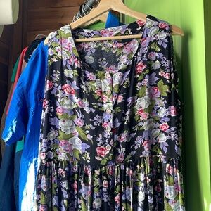 90s floral grunge dress XL